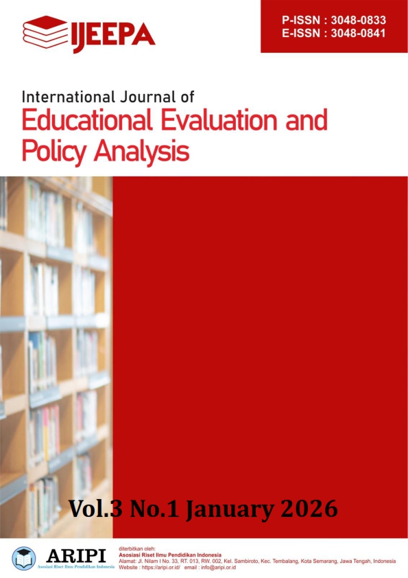 					View Vol. 3 No. 1 (2026): January: International Journal of Educational Evaluation and Policy Analysis
				